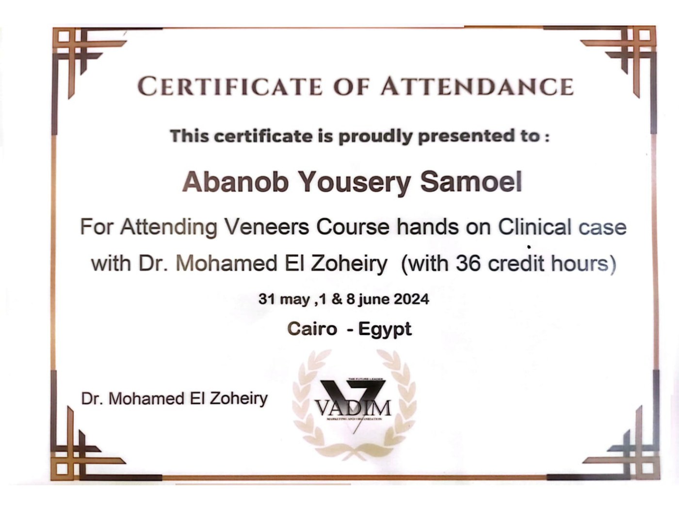 Veneers Course — Dr. Mohamed El Zoheiry